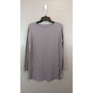 J. Jill Womens XSmall Pink Grey Striped Luxe Supima Tunic Top